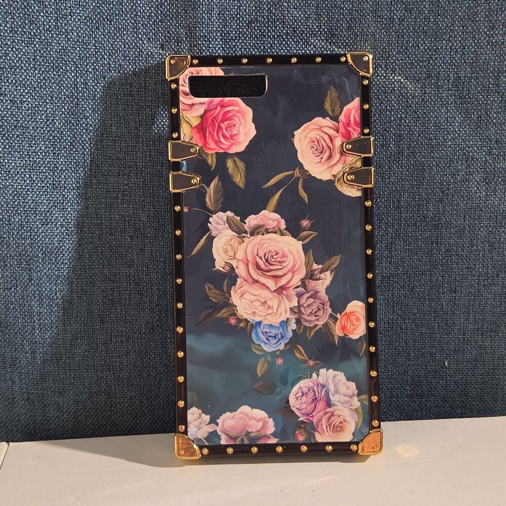 Luxury Trunk Rose Phone Case Gold Rivet Retro Cover - Picture 5 of 16